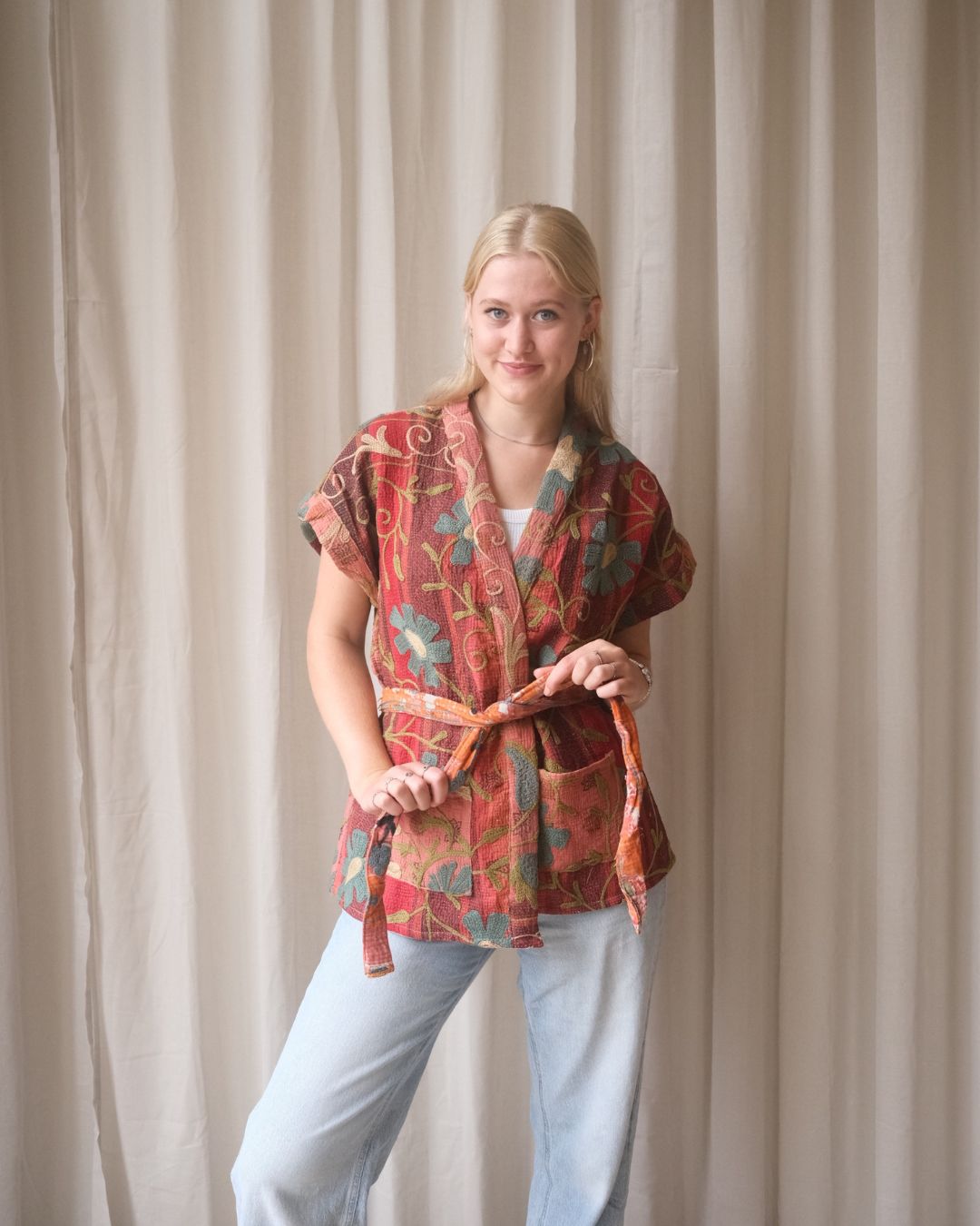 Suzani gilet kimono NO.18