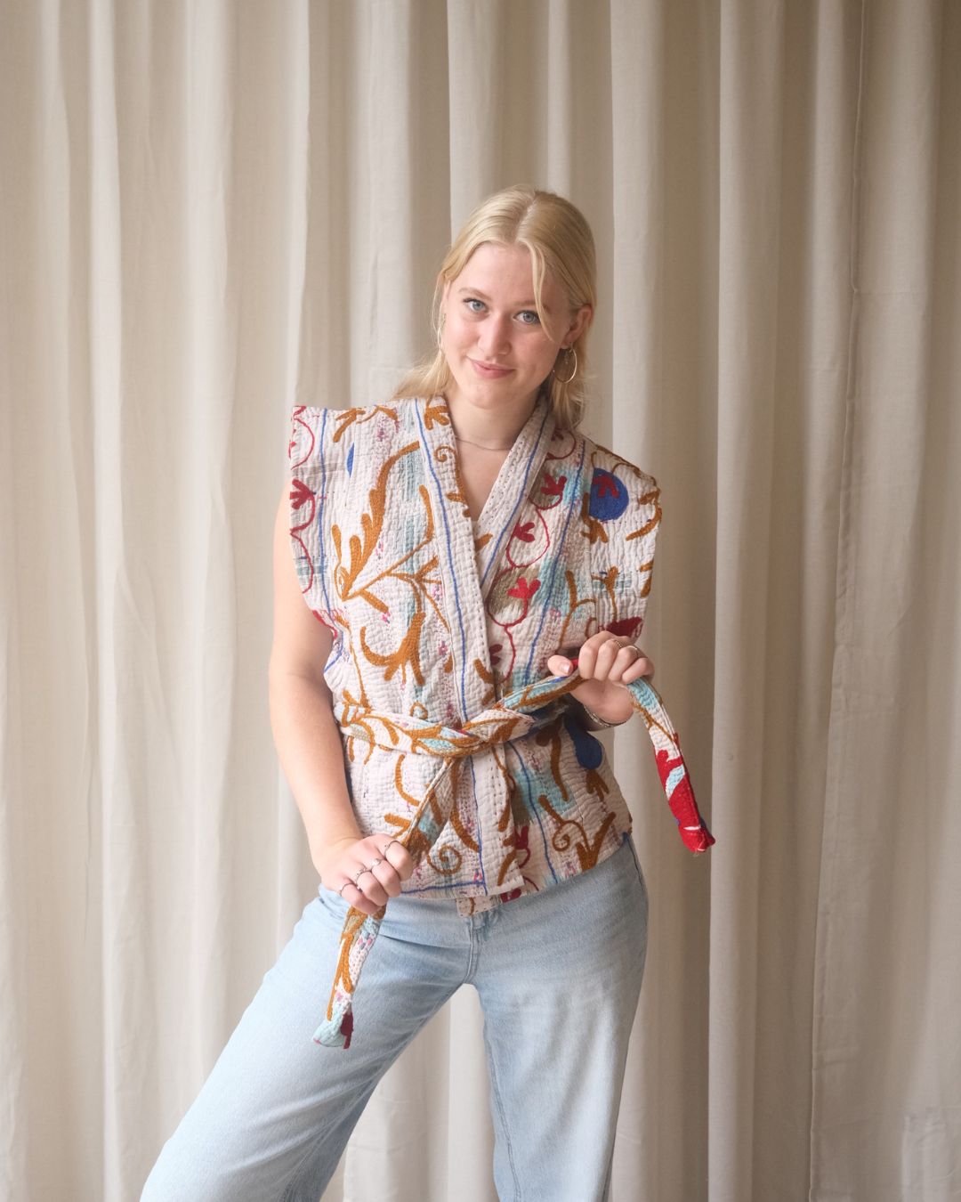 Suzani gilet kimono NO.26