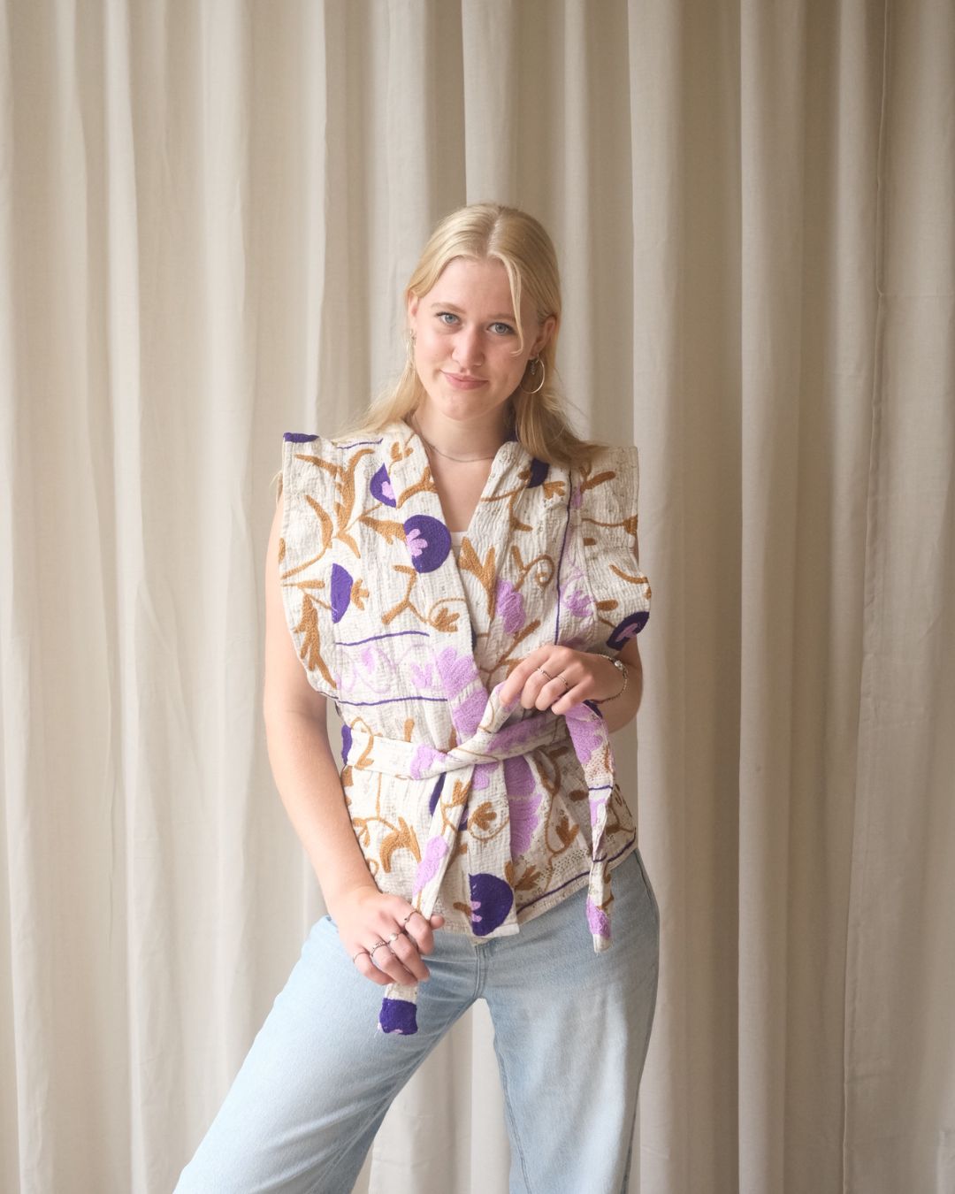 Suzani gilet kimono NO.27