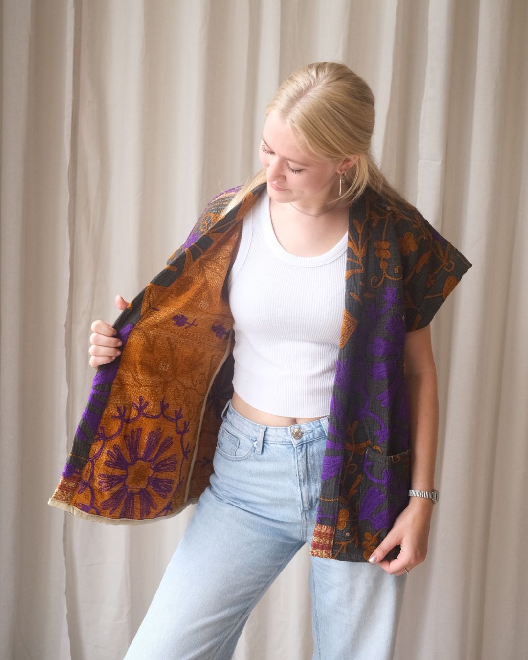 Suzani gilet kimono NO.6