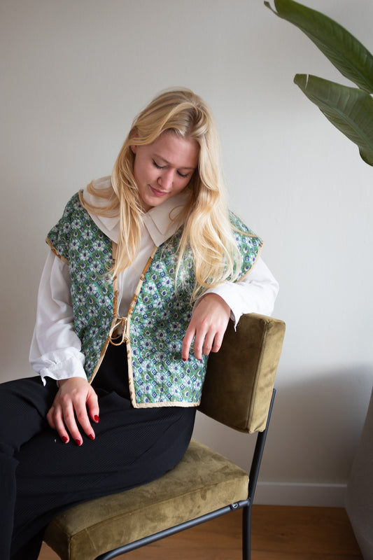 Reversible blockprint gilets