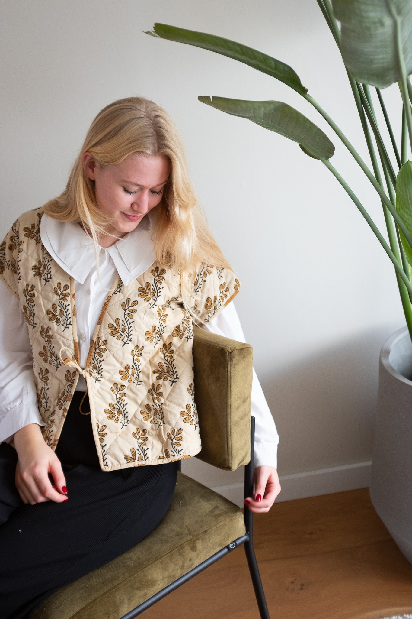 Reversible blockprint gilets