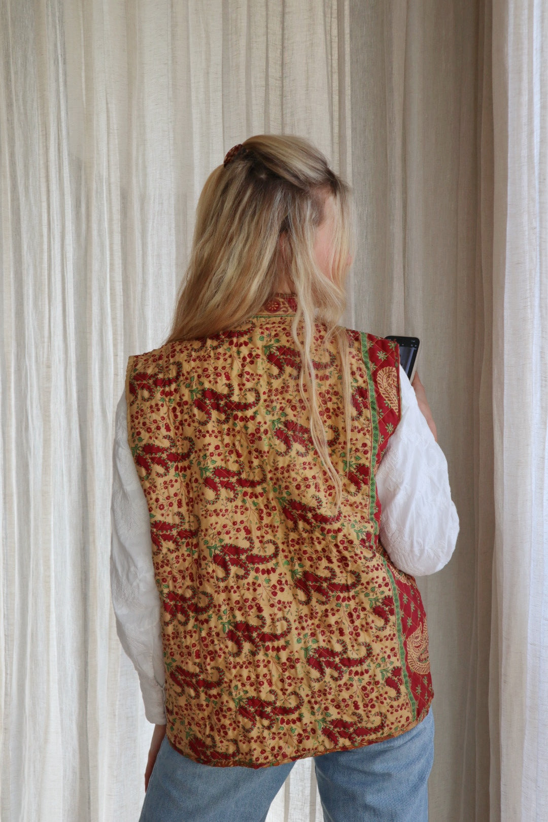 Reversible silk gilet NO.4