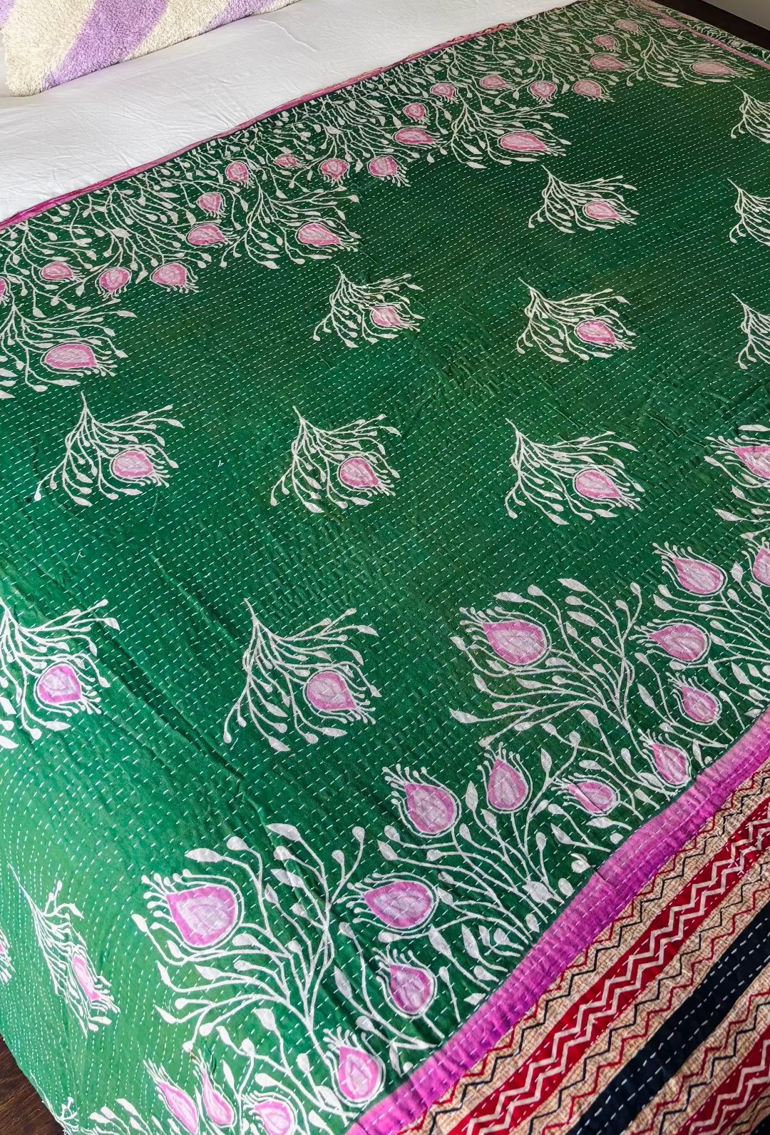 Reversible kantha deken NO.3